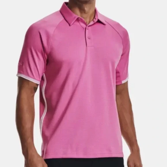 Under Armour Men's Corporate Rival Short Sleeve Polo Pink 3XL - Picture 6 of 10